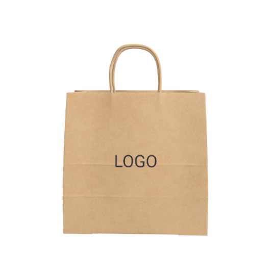 Biodegradable Brown Paper Twisted Handle Paper Bag Custom Logo