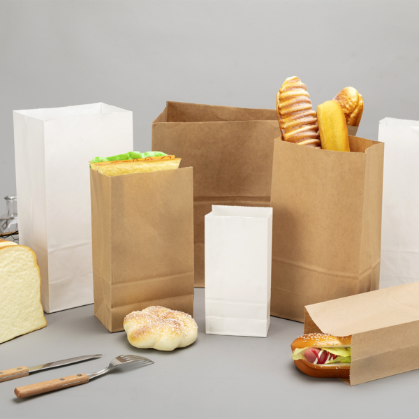 Custom Biodegradable Kraft Paper Bag For Bread