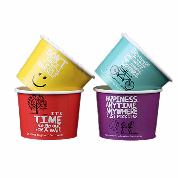 Custom Logo Eco-friendly Paper Ice Cream Cups