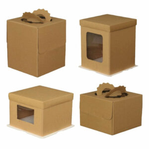 Customized Disposable Brown Craft Cake Box