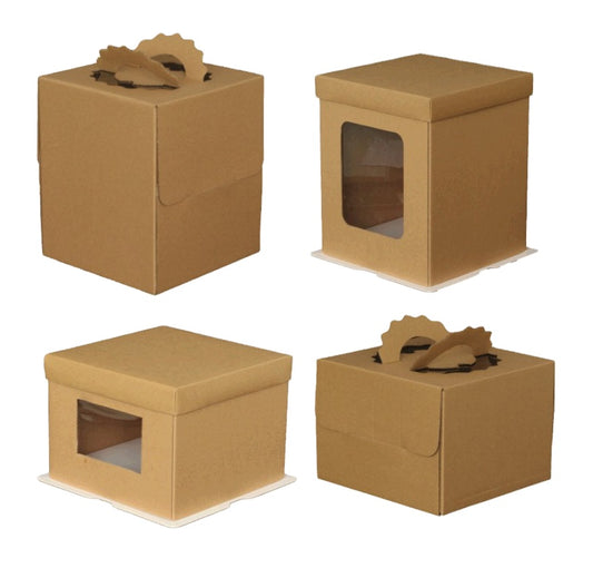 Customized Disposable Brown Craft Cake Box