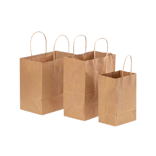 Disposable Brown kraft paper carrier bag with twisted handles Custom
