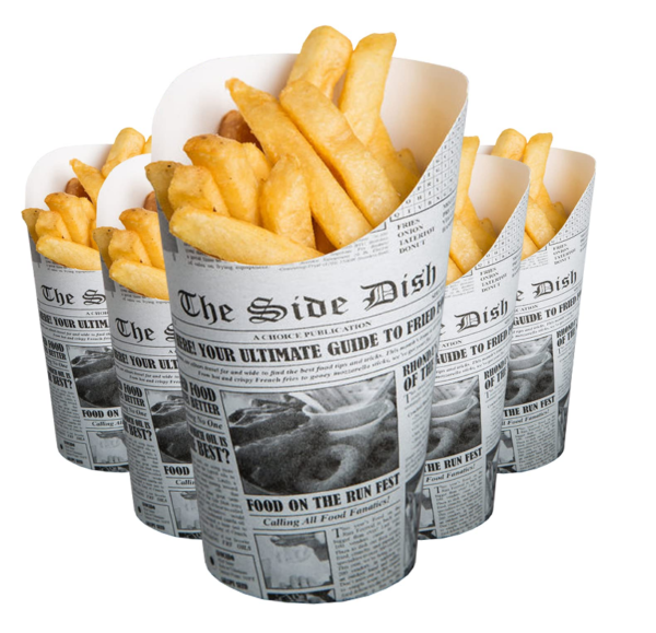 Factory Custom Biodegradable Grease Proof Paper French Fries Cups
