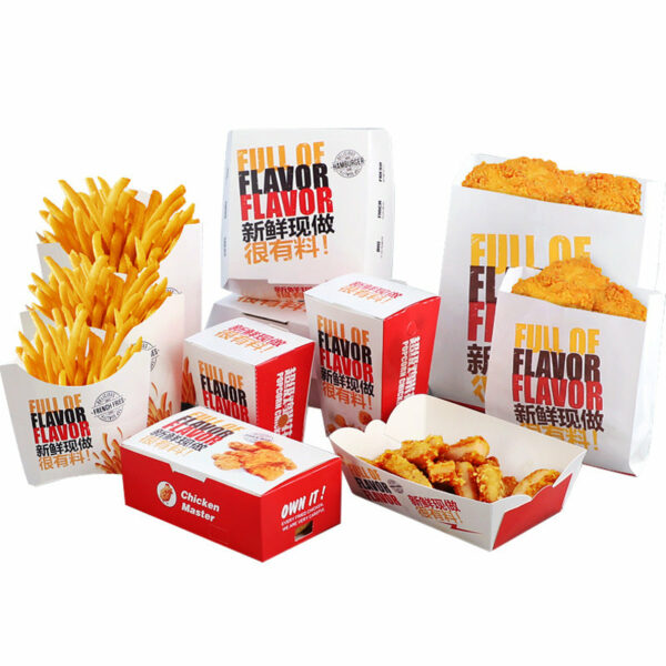 Factory Custom Eco-friendly Paper French Fry Bags and Cups