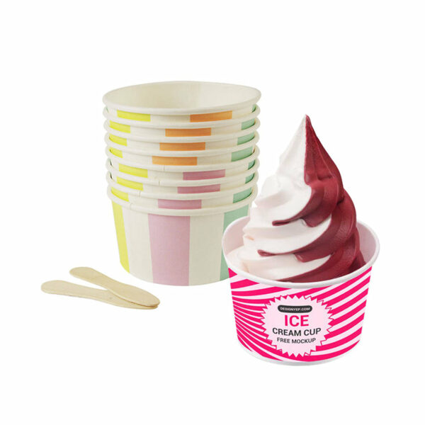 Factory Custom Eco-friendly Paper Ice Cream Cups