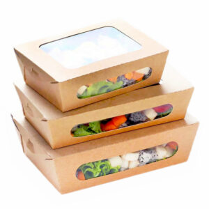 Factory Custom Recyclable Fast Food Paper Lunch Box with Window