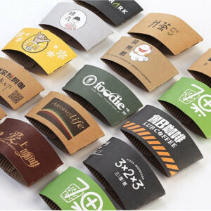 Factory Custom logo Sustainable Full Color Coffee Cup Sleeves