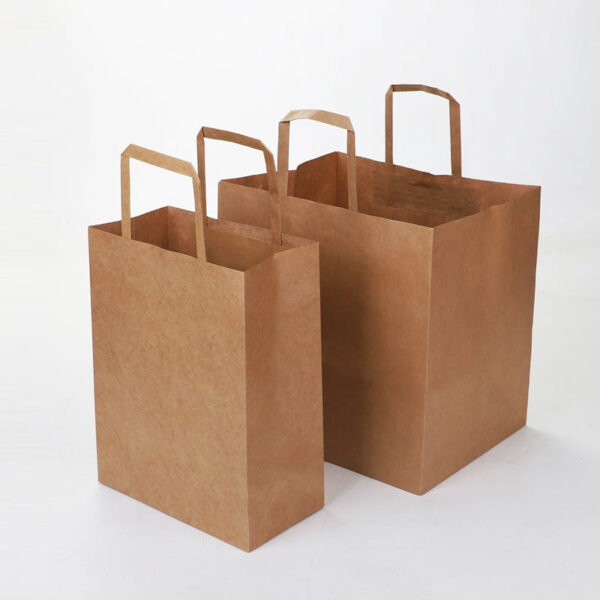 Wholesale Recyclable Large brown paper Take Away food bags