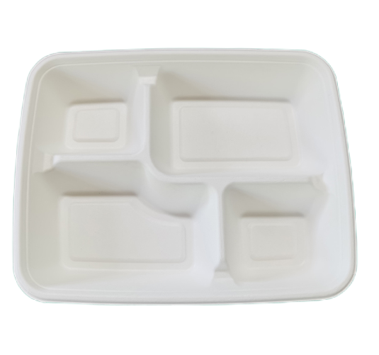 Custom-made eco-friendly recyclable bagasse lunch trays