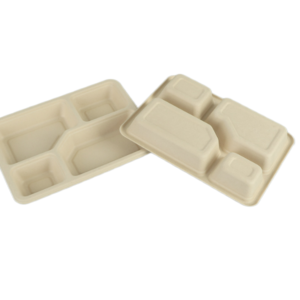 Factory custom eco-friendly biodegradable bamboo fiber lunch trays